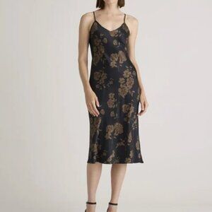 Quince Silk Slip Dress Caper Eclipse